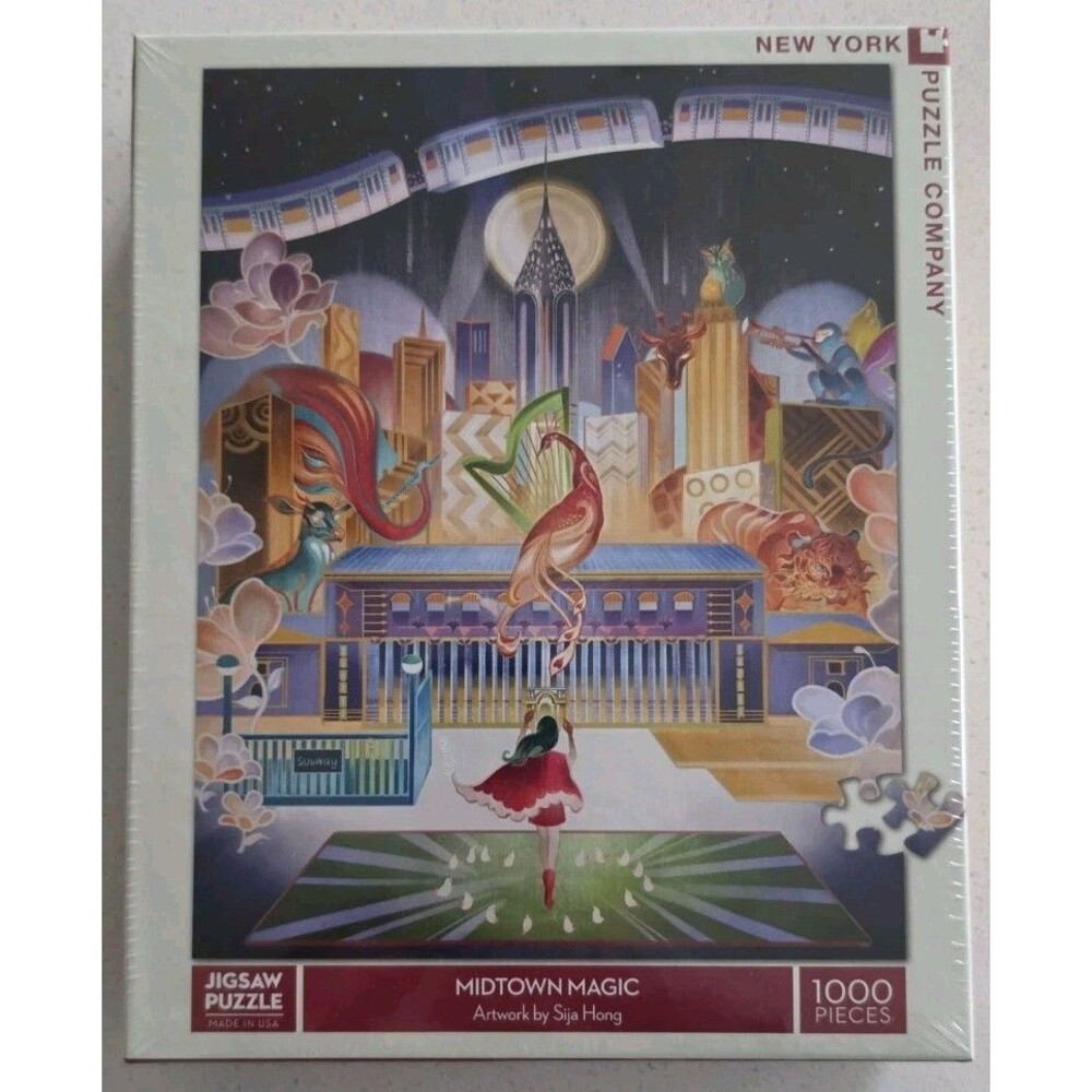 Midtown Magic The New York Puzzle Co. 1000pc Sija Hong New Sealed Discontinued